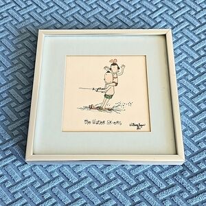 Vintage 'The Water Skiers' Signed Lithography  Art Print Framed 1977